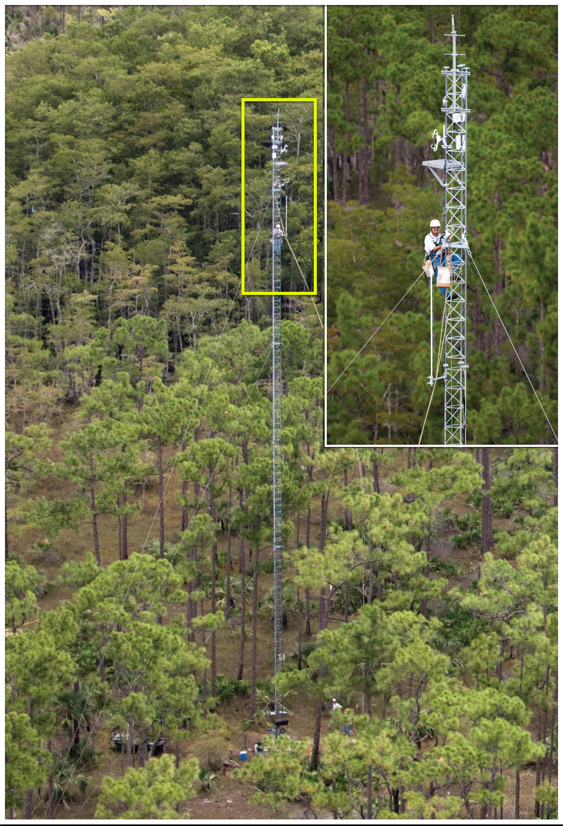 Eddy covariance evapotranspiration station. Tower deployment at Big
